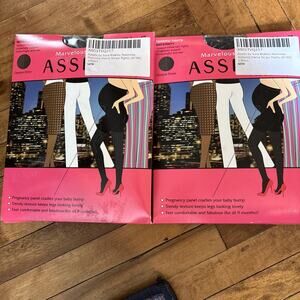 2 NEW Marvelous Mama Assets BY Sara Blakely SPANX Maternity Tights Black Size 3